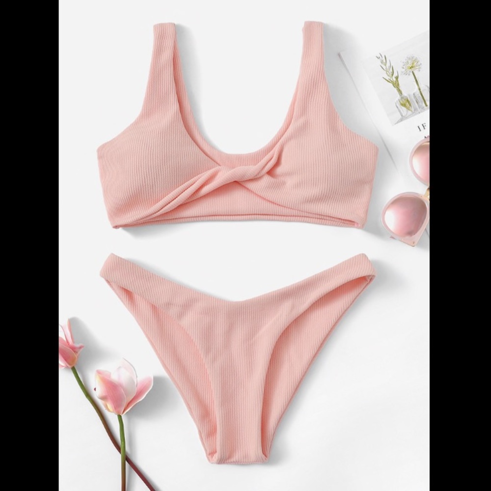 NWT Pink Twist Back Suit